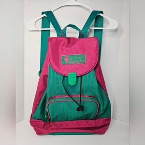 Vintage 90s Samsonite Sammies Spell Out Striped Top Loader Backpack Book Bag